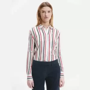 Image of Tommy Hilfiger Womens Viscose Fleur Blouse - Polka Dot STP/White Ground - UK 12