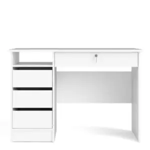Image of Function Plus Desk with 4 Drawers, white