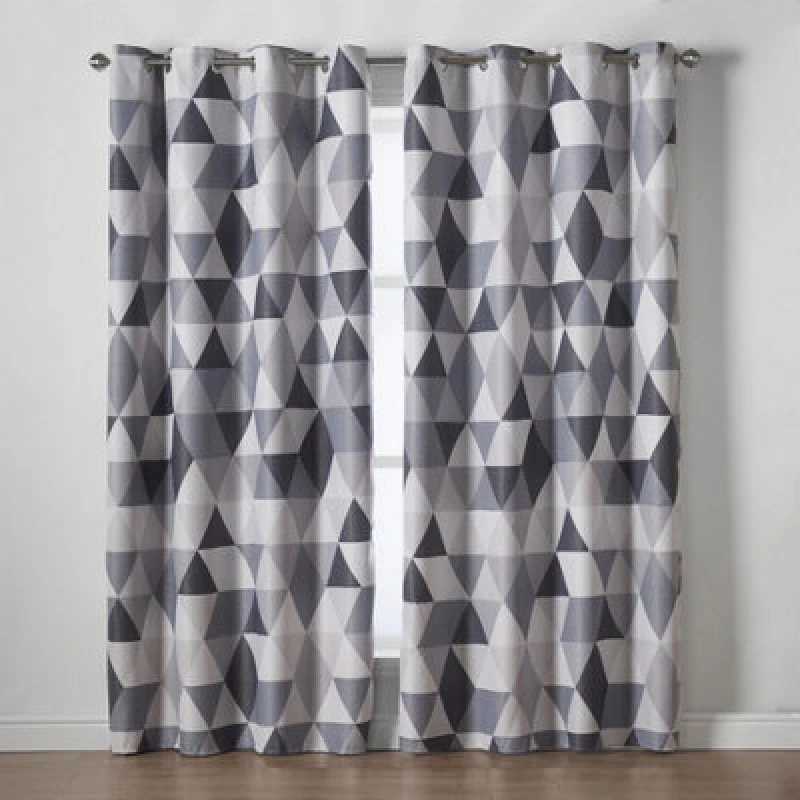 Image of Alan Symonds Malmo 95% Blackout Ring Top Curtains Charcoal unisex 168x229cm