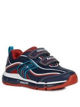 Image of Geox Boys Android Strap Trainers - Navy/Red