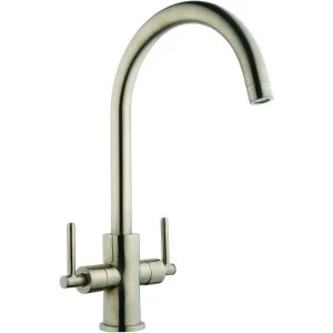 Image of Wickes Chanab Monobloc Brushed Kitchen Mixer Sink Tap