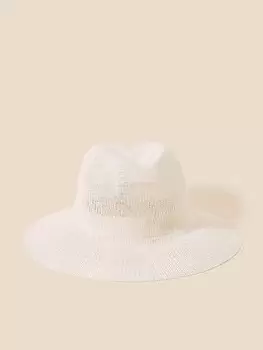 Image of Accessorize Packable Fedora Hat, Cream, Size M/L, Women