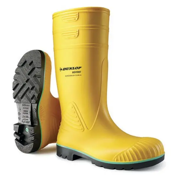 Image of Acifort Dunlop Acifort Heavy Duty Waterproof Full Safety Waterproof Boots 1 Pair Yellow 13 A4422B113