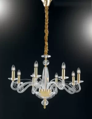 Image of EPOQUE 8 Light Chandeliers Gold, Crystal 70x52cm
