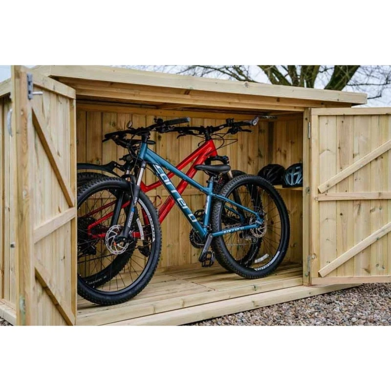 Image of Buttercup Farm Chipping Bike Store Small - Timber - L96 x W227 x H127cm in Brown Brown Unisex