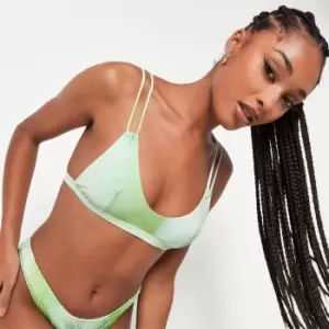 Image of Missguided Ombre Minimal Scoop Neck Bikini Top - Green