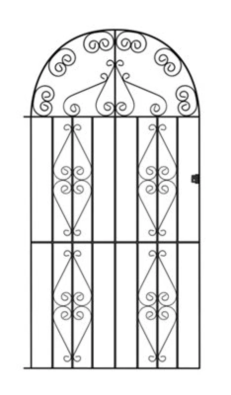 Image of Burbage Iron Craft Stira Metal Tall Bow Top Gate 1067mm Gap X 1905mm High St44Zp
