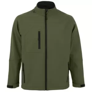 Image of SOLS Mens Relax Soft Shell Jacket (Breathable, Windproof And Water Resistant) (L) (Dark Green)