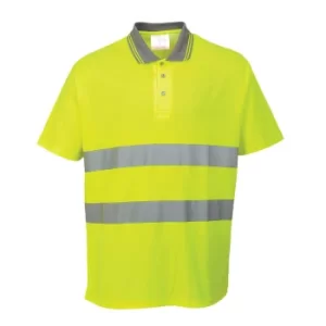Image of Portwest Mens Class 2 Hi Vis Cotton Comfort Polo Shirt Yellow XL