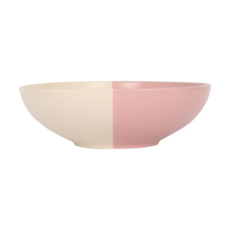 Image of Nicola Spring Dipped Stoneware Pasta Bowl - 20.5Cm - Dusty Pink