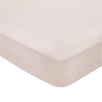 Image of Bedeck of Belfast Fine Linens 300TC Plain Dye Fitted Sheet - TUBEROSE