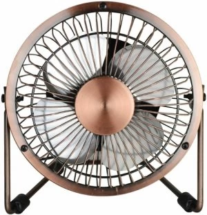 Image of Status 4" Mini USB Metal Desk Fan (brass)