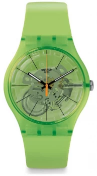 Image of Swatch KIWI VIBES Green Rubber Strap Green Dial SUOG118 Watch