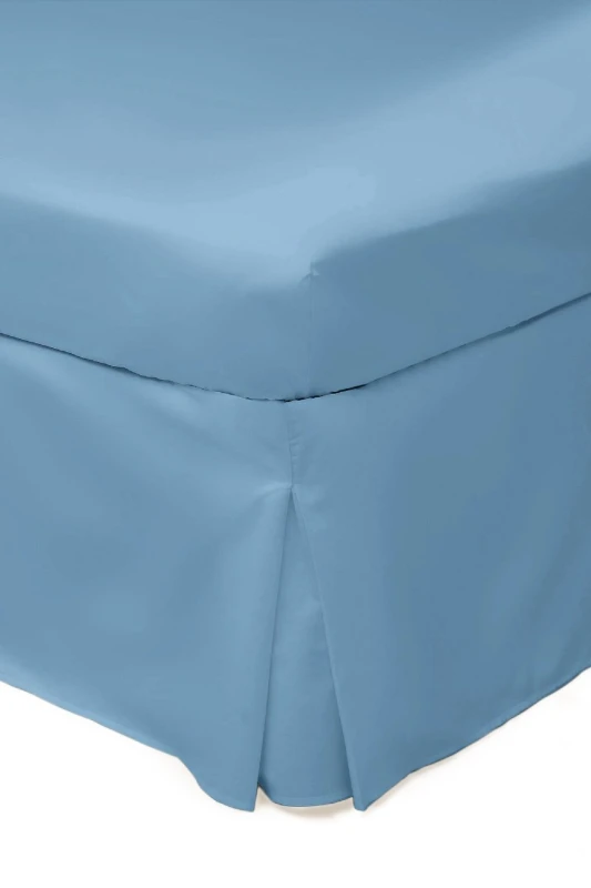Image of Belledorm Easy Care 200 Thread Count Cotton Polyester Percale Platform Valance in Bright Blue Size: Super King Bright Blue Unisex Super King