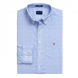 Image of Gant Long Sleeve Gingham Shirt - Pale Blue