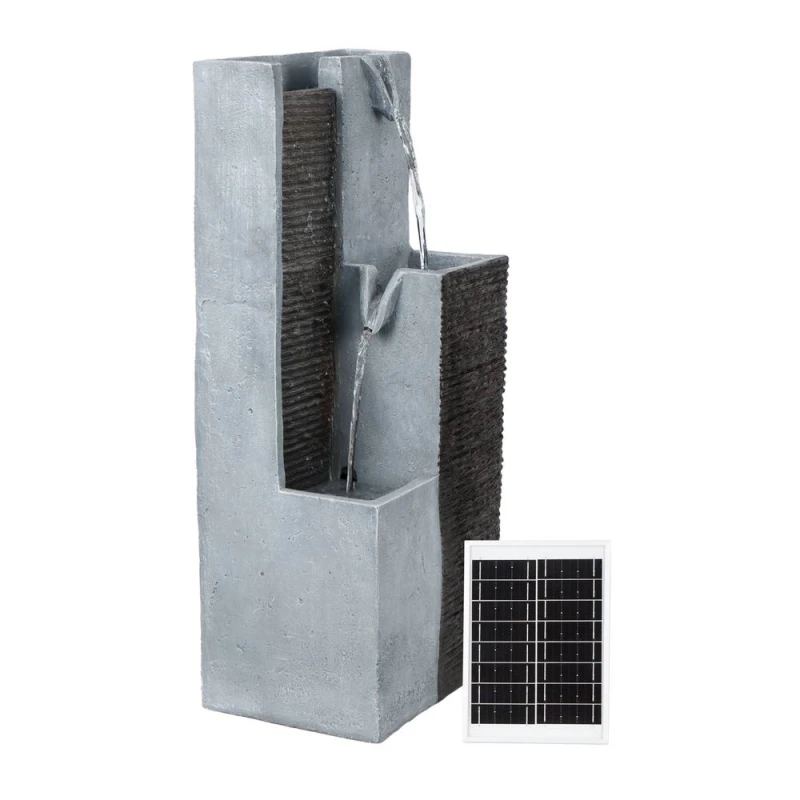 Image of Streetwize Harmony Pillars Solar Fountain Water Features Two Towers Grey 71797402000