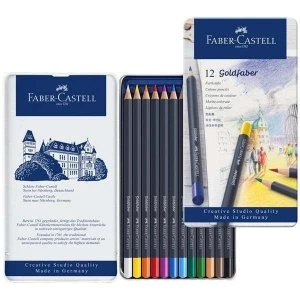 Image of Faber Castell Goldfaber Colour Pencil Set Tin Of 12
