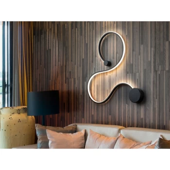 Image of Schuller Lighting - Schuller Grafos - Integrated LED Wall Light, Matt Black