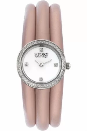 Image of Ladies Story Watch Lambskin Powder Watch 1904526-57