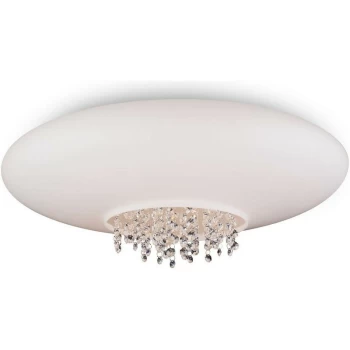 Image of Linea Verdace Glass & Crystal Ceiling Light White
