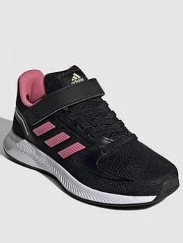 Image of adidas Kids Unisex Runfalcon 2.0 Trainers - Black/Pink, Size 2