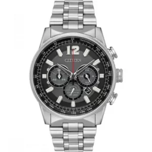 Image of Mens Citizen Eco-drive Nighthawk Chronograph Stainless Steel Watch