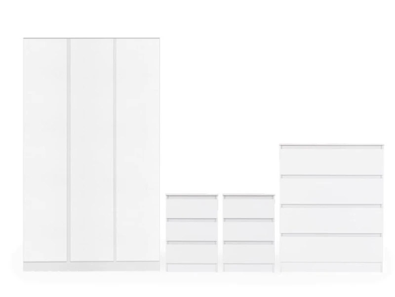 Image of Walker Triple Wardrobe Bedroom Furniture Set White