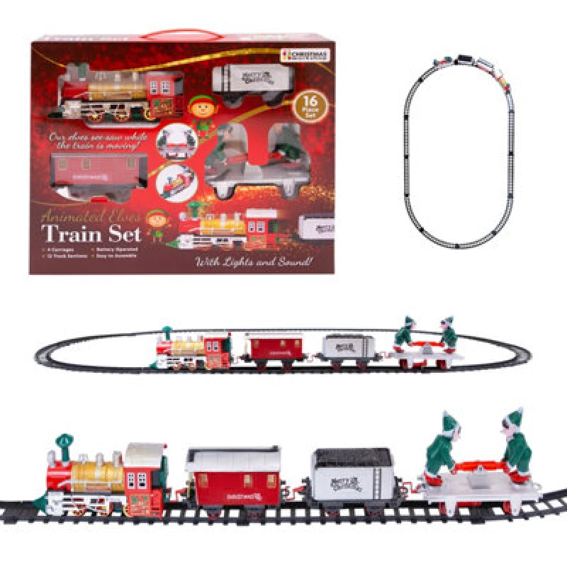 Image of Christmas Workshop Elves Animated Christmas Train Set 70139