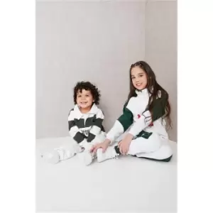 Image of I Saw It First Forest Green Girls Varsity Miami 1990 Slogan Colour Block Joggers - Green