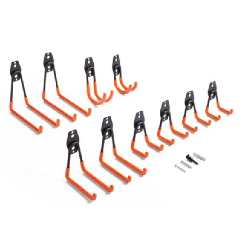 Image of Vonhaus Tool Hooks For Shed - Wall Mounted Garage Hooks For Hanging Diy Tools - Heavy Duty Tool Hooks (10 Hooks In 5 Sizes)