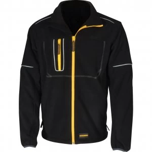 Image of Roughneck Mens Wind Blocker Fleece Jacket with Reflective Piping Black 2XL