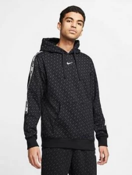 Image of Nike Repeat Overhead Print Hoodie - Black