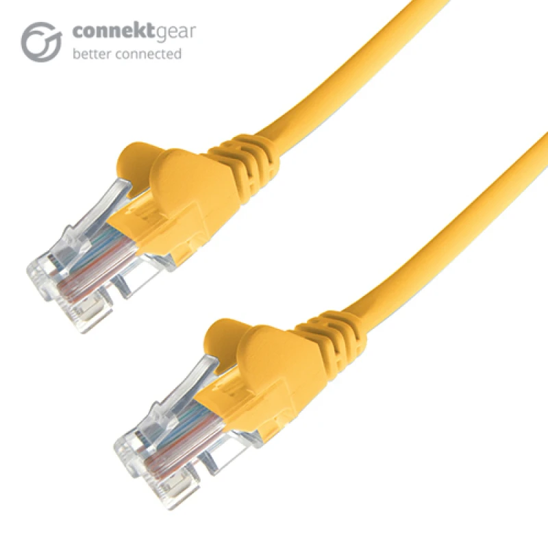 Image of Connekt Gear 10m RJ45 CAT5e UTP Stranded Flush Moulded Network Cable - 24AWG - Yellow
