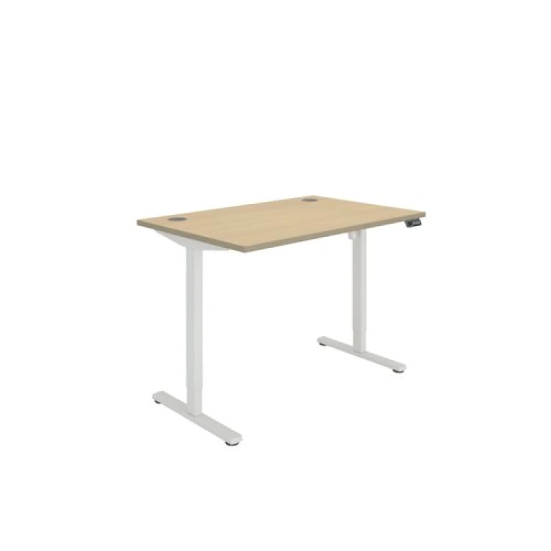 Image of Polaris Single Motor Sit/Stand Desk 1200x800 Oak/White KF800084