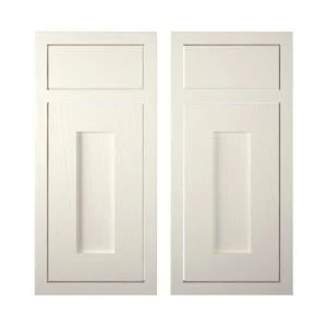 Image of Cooke Lewis Carisbrooke Ivory Framed Corner base drawerline door W925mm Set of 2