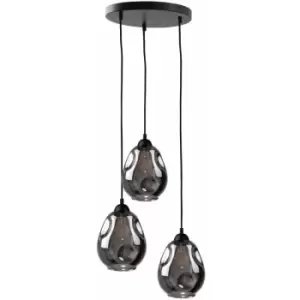 Image of Keter Loki Cluster Pendant Ceiling Light Black, 30cm, 3x E27