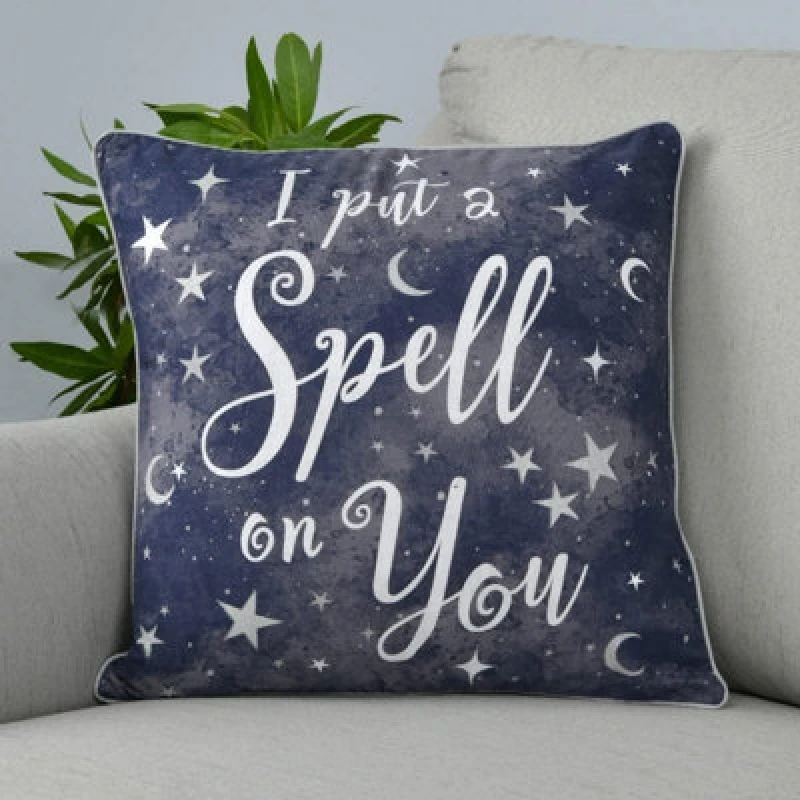 Image of Smart Living Smart Living Halloween Pumpkins & Celestial Stars Decorative 18x 18Filled Cushions in Navy Size: 45cm x 45cm Navy 45cm x 45cm Unise