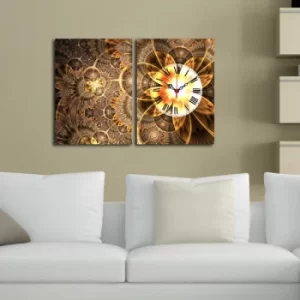 Image of 2P3040CS-155 Multicolor Decorative Canvas Wall Clock (2 Pieces)