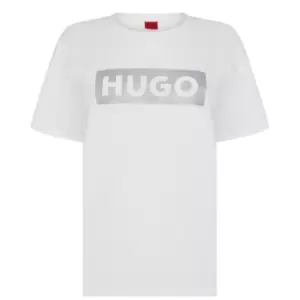 Image of Hugo Demali Glitter T-Shirt Womens - White