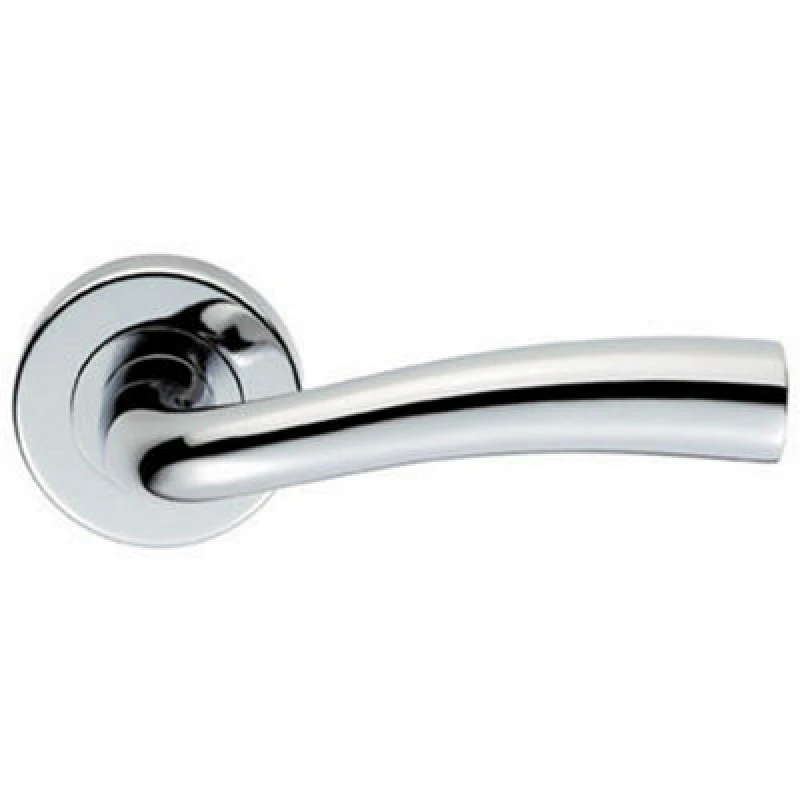 Image of Loops PAIR Curved Flowing Flared Handle Concealed Fix Round Rose Polished Chrome Multi