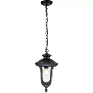 Image of Elstead Chicago Outdoor Pendant Ceiling Light Textured Black, IP44