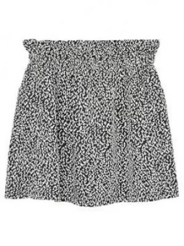Image of Mango Girls Printed Elasticated Waist Skirt - Black/White