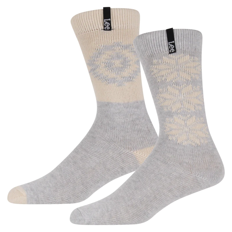 Image of Lee Patterned Boot Socks 2Pack - Multi Multi 4 -8