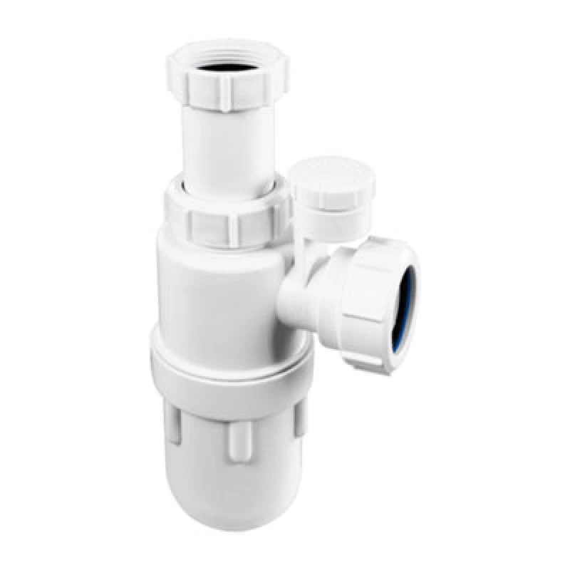 Image of McAlpine A10AV-SV 75mm Water Seal Anti-Syphon (Silentrap) Adjustable Inlet Bottle Trap with Silicone Non-Return Valve and Multifit Outlet White
