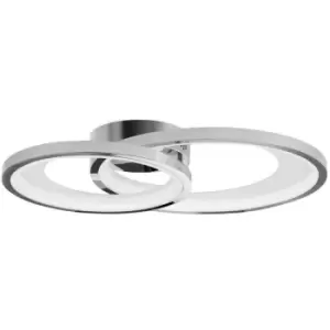 Image of Netlighting Merano Charleston Integrated LED Semi Flush Light Chrome Aluminium W