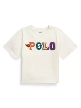 Image of Ralph Lauren Girls Polo Short Sleeve T-Shirt - Off White, Size Age: 12-14 Years=L, Women