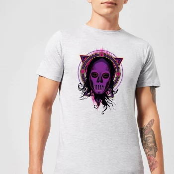 Image of Harry Potter Death Mask 2 Neon Mens T-Shirt - Grey - XS - Grey