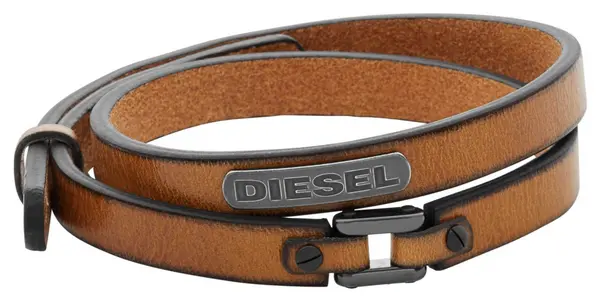 Image of Diesel DX0984040 COILED STACKABLES Brown Leather Bracelet Jewellery