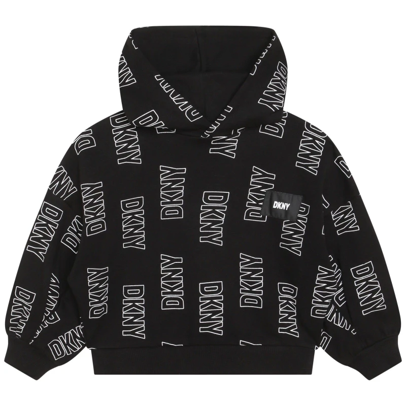 Image of DKNY Outline Logo Hoodie Juniors - Black 6 - 7 Years