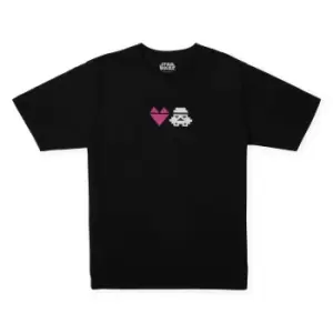 Image of Star Wars Heart Stormtrooper Oversized Heavyweight T-Shirt - Black - XXL
